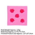 Moule en silicone rose 5 cavités framboise pour décoration de gâteau, 6,7x6,7x2,7cm - Style 2-17-555 / Rose