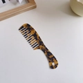 Elegant tortoiseshell acetate wide-tooth comb with anti-static handle and hanging hole - Acetate 18.5cm / 9# Leopard