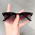 Lunettes de soleil demi-cerclées pour enfants avec monture noire et argentée - Gris