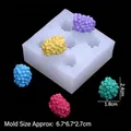 6-cavity raspberry silicone mold for resin crafts and cake decorating berry shapes - Style 2 / Clear