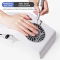 White high power nail dust collector with circular metal grille and adjustable knob - 703S-US Plug