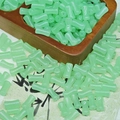 Pale green bamboo tube glass beads for DIY jewelry making displayed on a small wooden tray - Light Green (J18#)