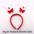Christmas headband with red bows and white reindeer on spring for festive holiday parties - Standard (Reindeer)