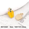 Pendentif piment jaune en alliage émaillé pour la création de bijoux DIY 18x11mm - Poivron Jaune (BK1546#)