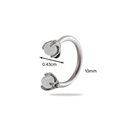 Titanium stalen hoefijzer ring met drakenklauw opaal kralen, 10mm diameter - Wit (1#)