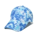 Casquette baseball dégradée tie-dye 3D en toile de coton respirante bleu et blanc mixte - Tie-Dye Bleu Ciel et Blanc