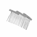 Detailed view of silver bridal hair comb with tiered rhinestone embellishments - 9x4.5cm / Silver (I1304)
