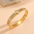 Bracciale rigido dorato in acciaio al titanio con quadrifoglio in madreperla e zirconi - Bracciale rigido in zirconia a quattro foglie traforato oro (H120)