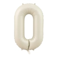 Creamy off-white number 0 aluminum foil balloon for retro birthday party decorations - Number 0 / Cream