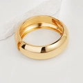 Polished thick gold hinged bangle with a minimalist smooth metallic finish for women - Minimalist Rounded Hinged Bangle (SL247) / Gold