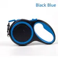 Guinzaglio retrattile nero e blu con impugnatura ergonomica antiscivolo e gancio in acciaio - 3 Metri / Nero e Blu