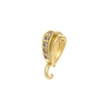 18K gold plated copper pendant bail with 5 sparkling zircons for DIY jewelry making - VD1465 Gold