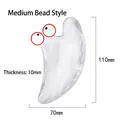 3D heart shaped transparent resin facial massage tool with red bead medium size - Double Bead Style / Clear & Transparent