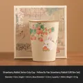 Tazza da tè in ceramica Ru-kiln con coniglio fragola e scatola regalo premium - 250ML / Tazza Coniglio Fragola Giallo Imperiale [Set Scatola Regalo]