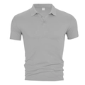 Light gray men's short sleeve polo shirt in a quick-dry cotton blend fabric - S / Gray