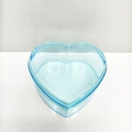 Transparent blue heart-shaped plastic storage box with lid for small items - Heart / Blue