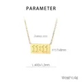 Detailansicht der 11:11 Edelstahl-Halskette mit Anhänger und Größenangaben - Gold (KN286032-KLX)