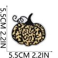 Detail shot of leopard print pumpkin embroidery patch with dimensions 5.5cm for DIY crafts - Style 27