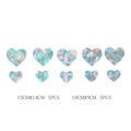 Holographic heart window stickers in two sizes with rainbow prism glass effect set of ten - RPS015 Static Sticker: Heart