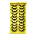 Dramatic 3D fluffy thick false eyelashes 10 pairs set in a yellow storage box - LZ-201 (10 Pairs)