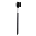 Double-ended eyelash comb and eyebrow brush with folding steel teeth and black handle - Parallel Silver Teeth-Black