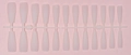 Detailed view of 24 pieces matte light pink extra long coffin press on nails set on a rack - Matte Light Pink-Glossy(CBL-40)