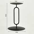 Matte black metal candle holder variant measuring 13cm height with round stable base - Medium / Black