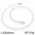Silver stainless steel cross anklet with flat link chain measuring 230x5mm and 3.5g weight - Silver Cross Chain Style (KJ3734-Z)