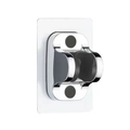 Adhesive wall-mounted shower head holder with chrome finish and mirror gloss - Silver No-Drill Shower Head Holder