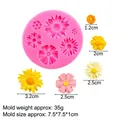 Molde de silicona de margarita rosa con varios tamaños para decorar tartas y resina - Estilo Margarita Girasol (15-82 Rosa)