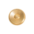 Golden round metal badge button with radial texture and embossed scales design - Gold Style (QHXZ1482)