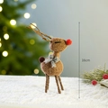 Brown handmade wool felt Christmas reindeer desk ornament with red nose, 16cm height - Christmas Reindeer (Small)
