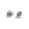 Silver stainless steel textured spacer bead for DIY jewelry making 6x3.5mm size - Style H / 6x3.5mm / Steel