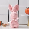 Pink bunny-shaped coral fleece towel gift with pearl ribbon decoration - Pink Rabbit