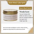 Handmade soy wax scented candle in gold tin can, Deep Forest wood scent, 80g travel size - Black Forest / 80g