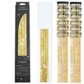 Sparkling gold clip-in hair tinsel set with 12 pieces for easy shimmer extensions - 12 Pieces / Laser Gold (12-Piece Set)