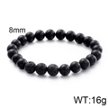 8mm matte black onyx and lava stone beaded stretch bracelet for men weighs 16g - Matte Black and Lava Stone (KB109611-Z)