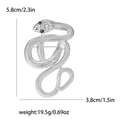 Spilla serpente argento con occhi verdi e scaglie dettagliate, misura 5,8cm x 3,8cm - Argento