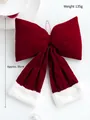 Fiocco di Natale in velluto rosso con bordo in peluche, 35 cm di altezza e 135 g - Fiocco Grande / Circa 35cm