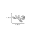 Silver G23 titanium labret stud with zircon butterfly design, size 0.46cm by 0.96cm - 7# Silver - Fan Leaf Shape