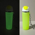 Luminous keychain mini bottle glow-in-the-dark green and yellow pill holder case - Night Light Yellow