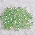 Lichtgroene iriserende acryl ronde kralen voor DIY oorbellen en sieraden maken - 8mm/50 stuks/verpakking / Transparant Lichtgroen AB