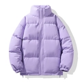 Puffy stand-collar puffer jacket for men and women in light lavender purple hue - S / Light Purple