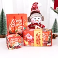 Red Christmas bouncing gift box set with Santa Claus prints and matching paper bag - Style A / 6 Jumping Boxes / Red
