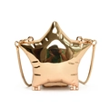 Goudkleurige stervormige mini-crossbodytas met spiegelafwerking en fijne metalen ketting - Sterstijl / Goud