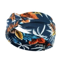 Bohemian twisted yoga headband with multi-color tropical plant leaf prints - Multi-color Tropical Plants (46)