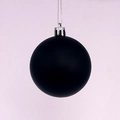 Matte black Christmas ball ornament with silver cap and string for holiday tree decor - 2cm / Black Matte (No Cap/String)