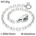 Punk silver skull pants chain with lobster clasp and heavy metal belt link 50cm - Style D Skull Buckle (50cm)