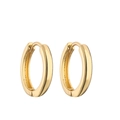 Orecchini a cerchio minimalisti placcati oro 18 carati con finitura lucida e chiusura a cerniera - 15.5mm / Oro