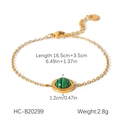 Bracciale in malachite dorata con dimensioni di 16,5 cm più 3,5 cm di estensione - Bracciale in Malachite (HC-B20299)